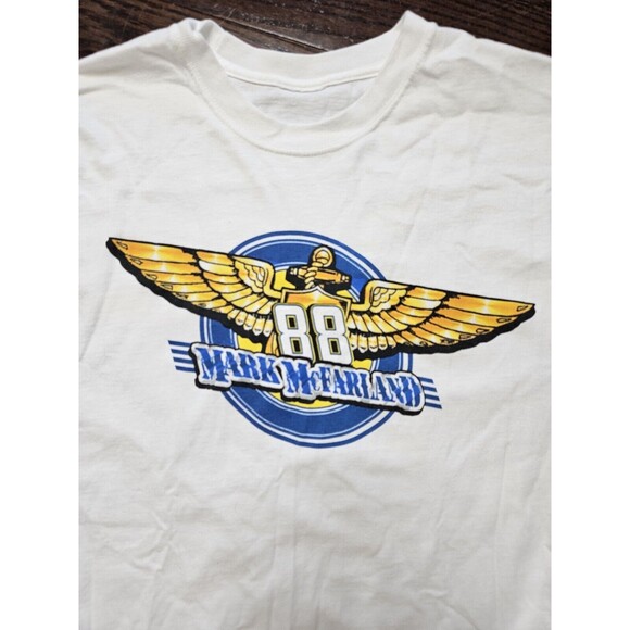 NASCAR Mark McFarland T Shirt L Driving Racing Navy Chase Authentics 2006 White - Picture 3 of 8